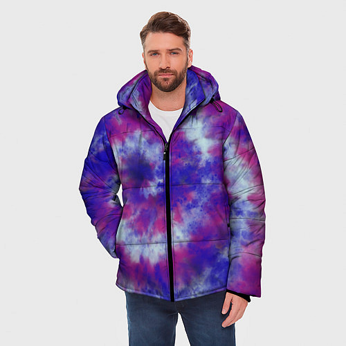 Мужская зимняя куртка Tie-Dye дизайн / 3D-Светло-серый – фото 3