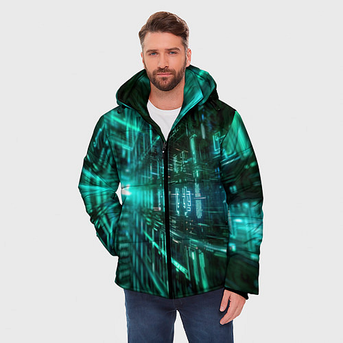 Мужская зимняя куртка Цифровой паттерн / 3D-Красный – фото 3