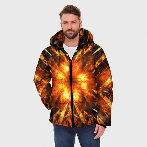 Мужская зимняя куртка Fire abstract / 3D-Красный – фото 3