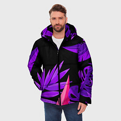 Куртка зимняя мужская Floral composition - neon, цвет: 3D-черный — фото 2