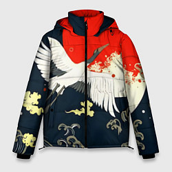 Мужская зимняя куртка Кимоно с японскими журавлями