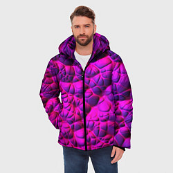 Куртка зимняя мужская Объемная розовая текстура, цвет: 3D-черный — фото 2
