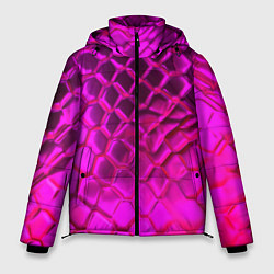 Куртка зимняя мужская Объемные розовые соты, цвет: 3D-красный