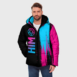 Куртка зимняя мужская HIM - neon gradient: по-вертикали, цвет: 3D-черный — фото 2