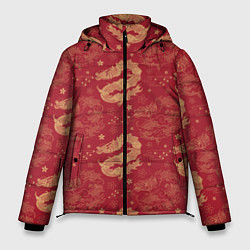 Куртка зимняя мужская The chinese dragon pattern, цвет: 3D-красный