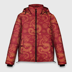 Куртка зимняя мужская Dragon red pattern, цвет: 3D-красный