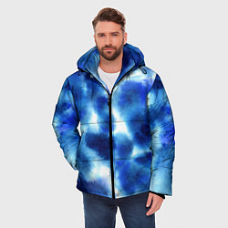 Куртка зимняя мужская Акварельные абстрактные пятна напоминающие космос, цвет: 3D-черный — фото 2