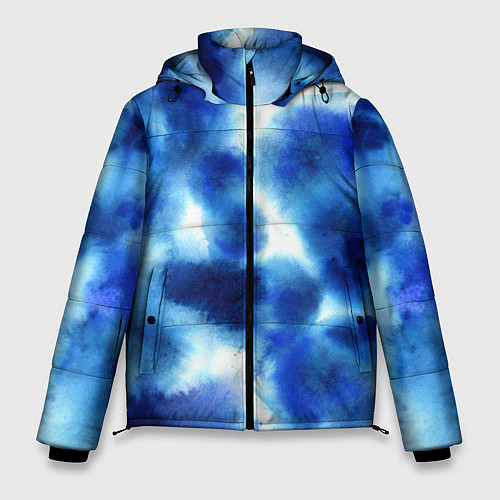 Мужская зимняя куртка Акварельные абстрактные пятна напоминающие космос / 3D-Светло-серый – фото 1
