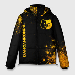 Куртка зимняя мужская Danganronpa - gold gradient: надпись, символ, цвет: 3D-черный