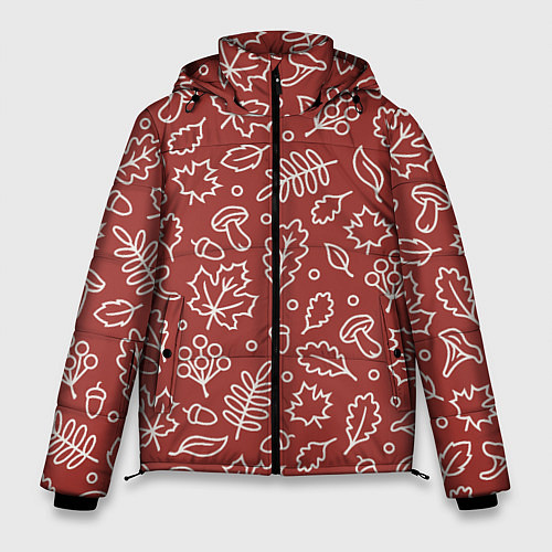 Мужская зимняя куртка Осень - бордовый 2 / 3D-Светло-серый – фото 1