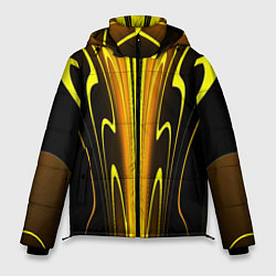 Куртка зимняя мужская Предупреждающая осиная расцветка, цвет: 3D-черный