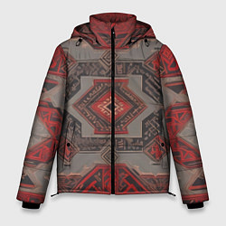 Куртка зимняя мужская Ковер в красных тонах, цвет: 3D-красный