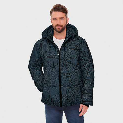 Мужская зимняя куртка Паутина тёмно-синий / 3D-Светло-серый – фото 3
