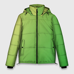 Куртка зимняя мужская Градиент - зеленый лайм, цвет: 3D-черный