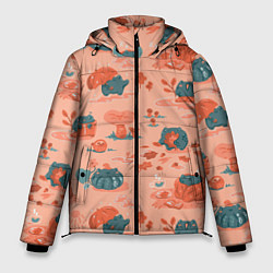 Куртка зимняя мужская Осенние лягушки, цвет: 3D-красный
