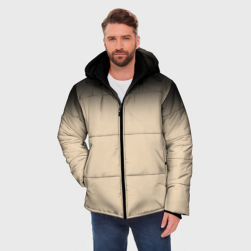 Мужская зимняя куртка Градиент: от черного к телесному / 3D-Светло-серый – фото 3