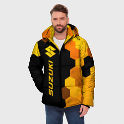 Куртка зимняя мужская Suzuki - gold gradient: по-вертикали, цвет: 3D-черный — фото 2