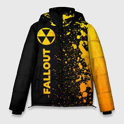 Куртка зимняя мужская Fallout - gold gradient: по-вертикали, цвет: 3D-черный
