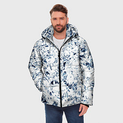 Куртка зимняя мужская Паттерн ледяные вершины гор, цвет: 3D-светло-серый — фото 2