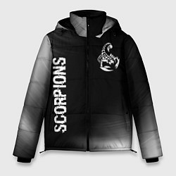 Куртка зимняя мужская Scorpions glitch на темном фоне вертикально, цвет: 3D-черный