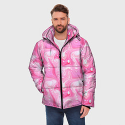 Куртка зимняя мужская Розовые разводы краски, цвет: 3D-светло-серый — фото 2