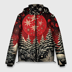 Куртка зимняя мужская Новогодний лес, цвет: 3D-светло-серый