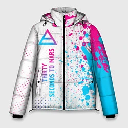 Куртка зимняя мужская Thirty Seconds to Mars neon gradient style: по-вер, цвет: 3D-черный