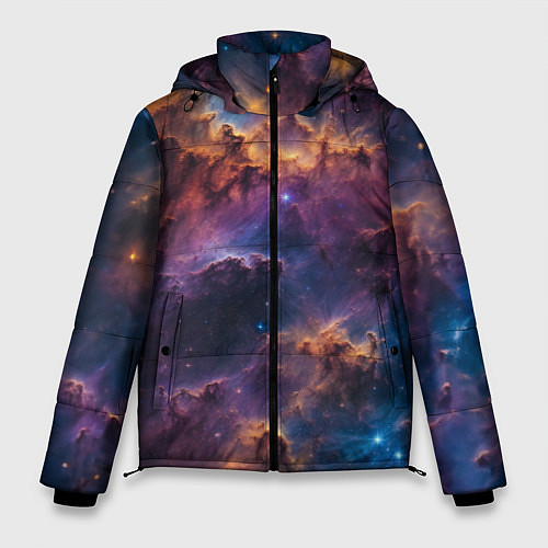 Мужская зимняя куртка Космическая туманность / 3D-Светло-серый – фото 1