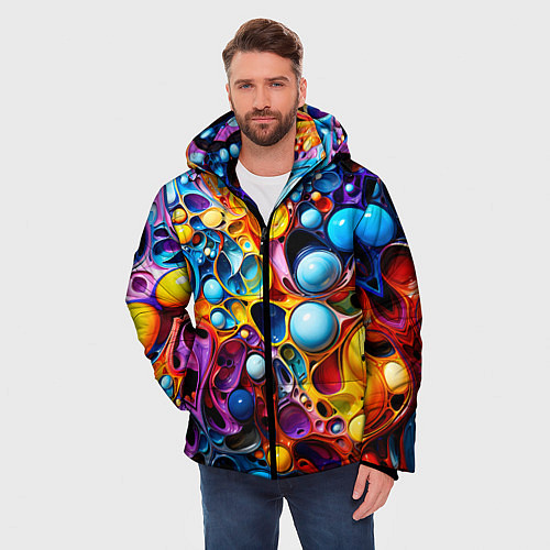 Мужская зимняя куртка Космическая фантазия / 3D-Красный – фото 3