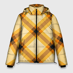 Куртка зимняя мужская Желтая шотландская клетка, цвет: 3D-светло-серый