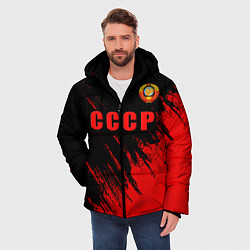 Куртка зимняя мужская СССР герб брызги красок, цвет: 3D-светло-серый — фото 2