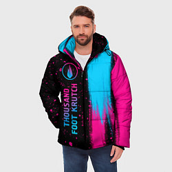 Куртка зимняя мужская Thousand Foot Krutch - neon gradient по-вертикали, цвет: 3D-черный — фото 2