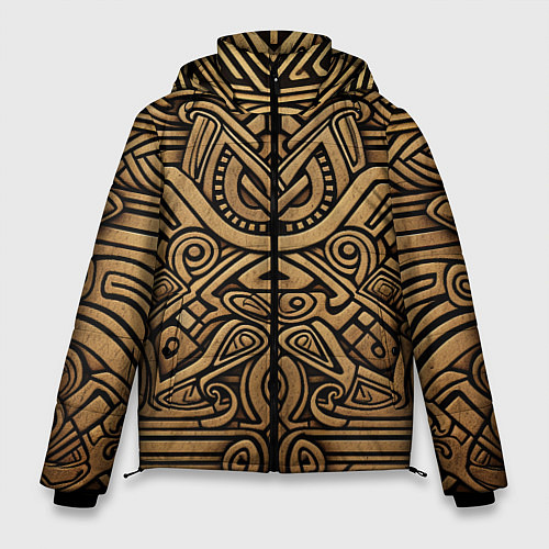 Мужская зимняя куртка Орнамент в стиле викингов / 3D-Светло-серый – фото 1