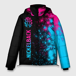 Куртка зимняя мужская Nickelback - neon gradient по-вертикали, цвет: 3D-черный