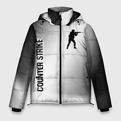 Куртка зимняя мужская Counter Strike glitch на светлом фоне вертикально, цвет: 3D-черный