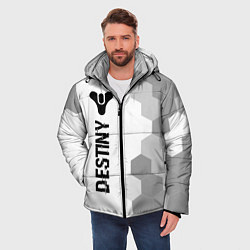Куртка зимняя мужская Destiny glitch на светлом фоне по-вертикали, цвет: 3D-черный — фото 2