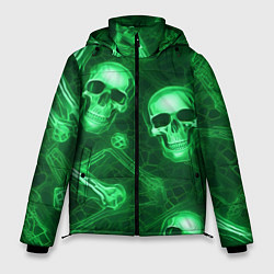 Мужская зимняя куртка Зелёные черепа и кости