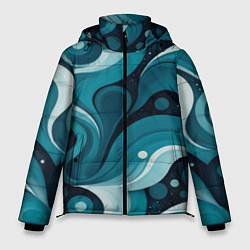 Куртка зимняя мужская Бирюзовая геометрия, цвет: 3D-черный