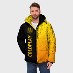 Куртка зимняя мужская Coldplay - gold gradient по-вертикали, цвет: 3D-черный — фото 2