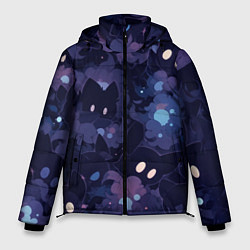 Куртка зимняя мужская Фиолетовые котики, цвет: 3D-черный