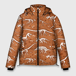 Куртка зимняя мужская Скелеты динозавров, цвет: 3D-светло-серый
