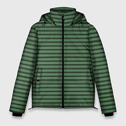Мужская зимняя куртка Приглушённый зелёный полосатый