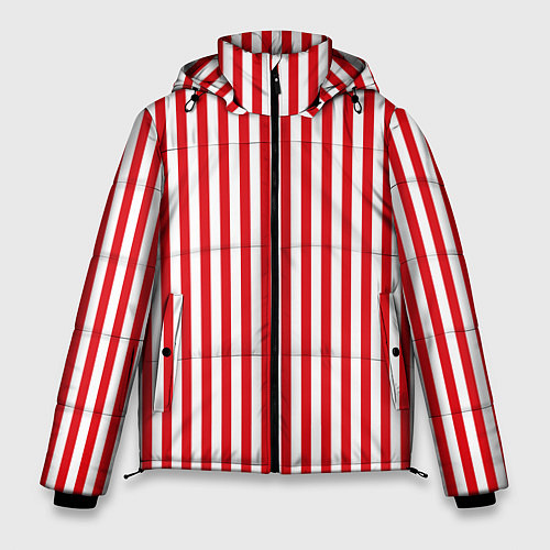 Мужская зимняя куртка Красная полоса / 3D-Светло-серый – фото 1