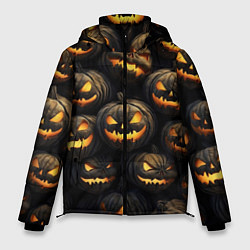 Мужская зимняя куртка Зловещие хэллоуинские тыквы