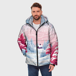 Куртка зимняя мужская Пушистый снегопад, цвет: 3D-красный — фото 2