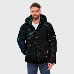 Куртка зимняя мужская Царапины и краска, цвет: 3D-красный — фото 2