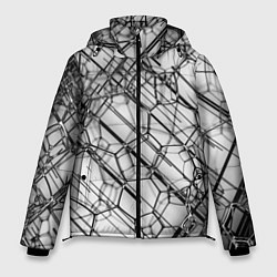 Куртка зимняя мужская Зеркальные узоры, цвет: 3D-черный