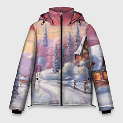 Куртка зимняя мужская Волшебное сияние новогодних огней, цвет: 3D-светло-серый