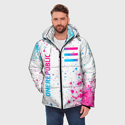 Куртка зимняя мужская OneRepublic neon gradient style вертикально, цвет: 3D-черный — фото 2