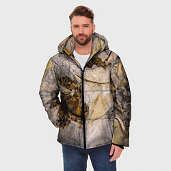 Куртка зимняя мужская Текстура пня сосны, цвет: 3D-черный — фото 2